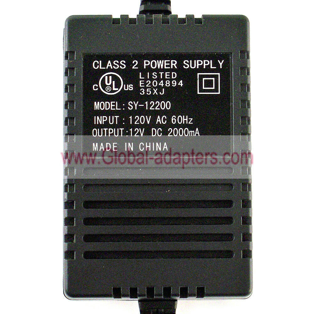 New 12V 2000mA SY-12200 Class 2 Power Supply Wall AC Adapter Plug Cord